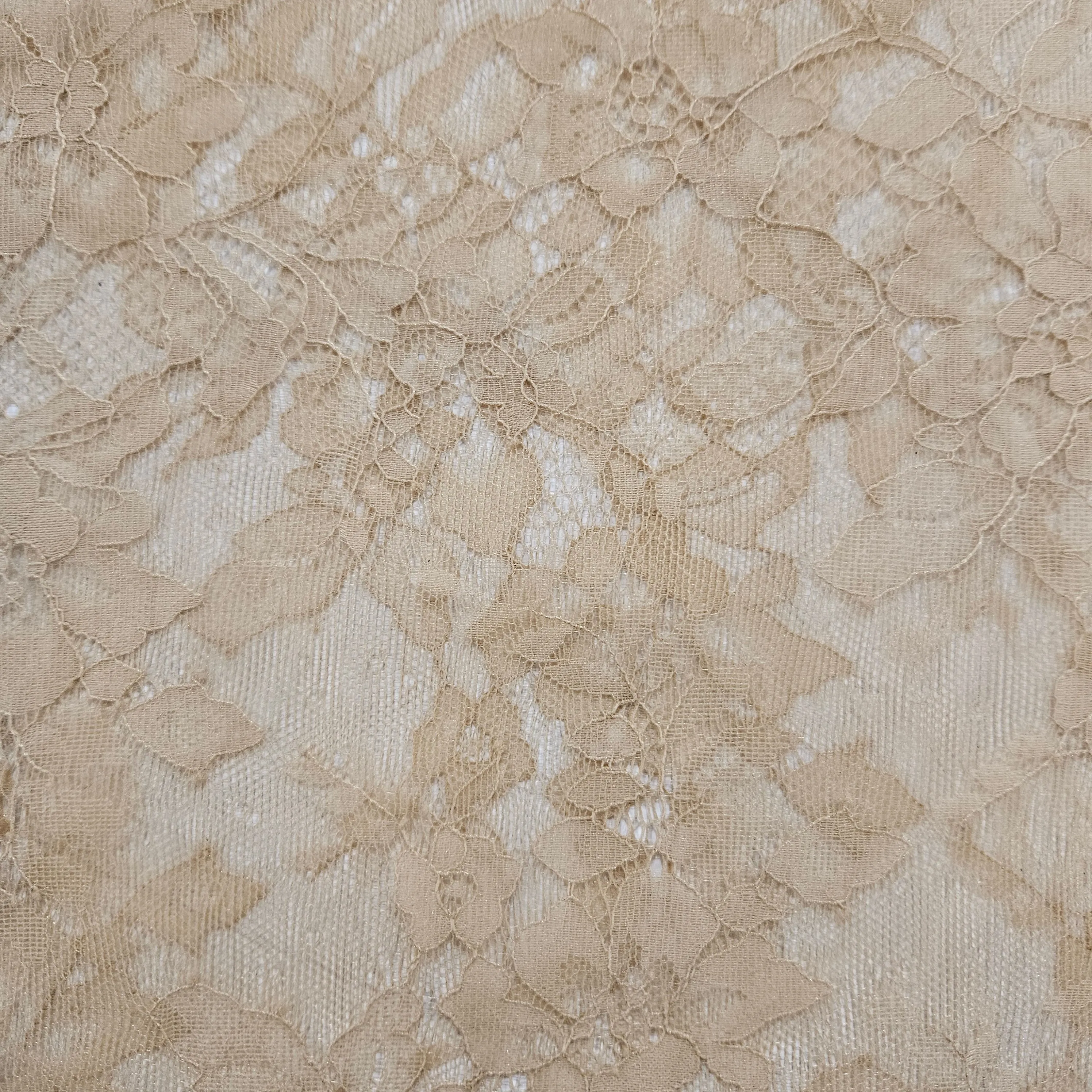 Beige Lace Flower Fabric