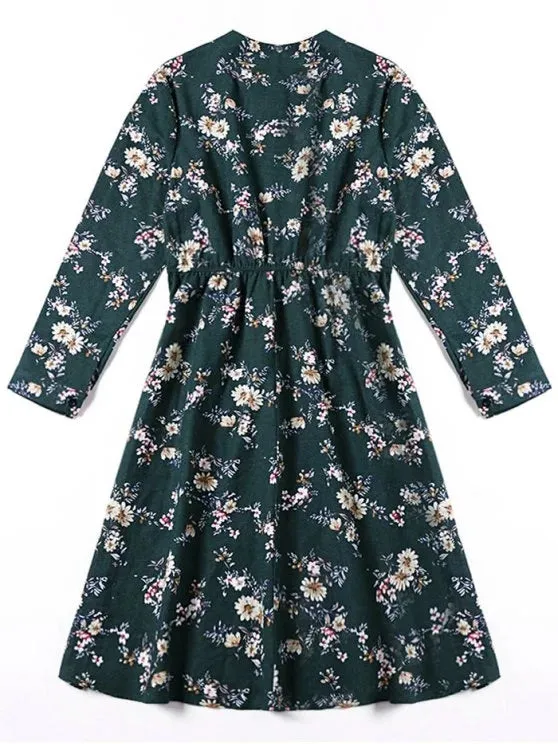 BerryBetty - Chic Tiny Floral Fit And Flare Dress