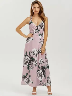 BerryBetty - Cute Floral Strappy Beach Maxi Dress