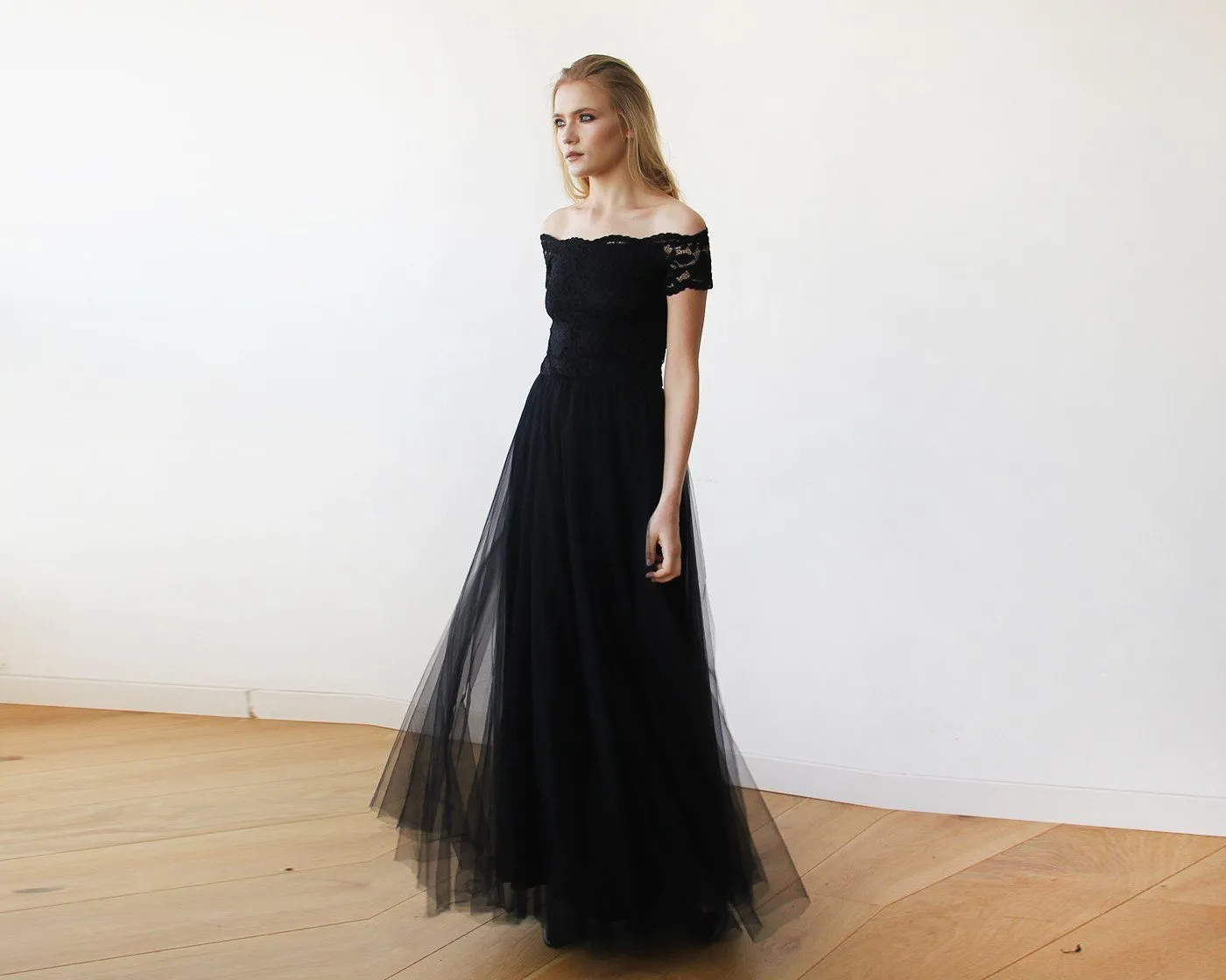 Black Off Shoulder Dress  #1139