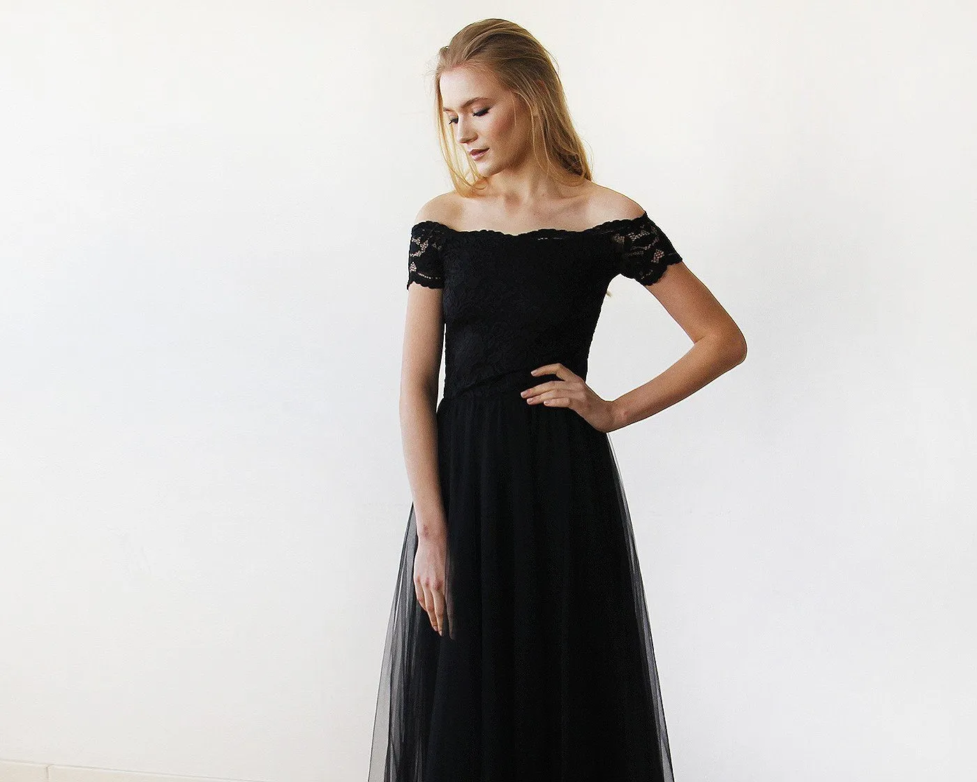 Black Off Shoulder Dress  #1139