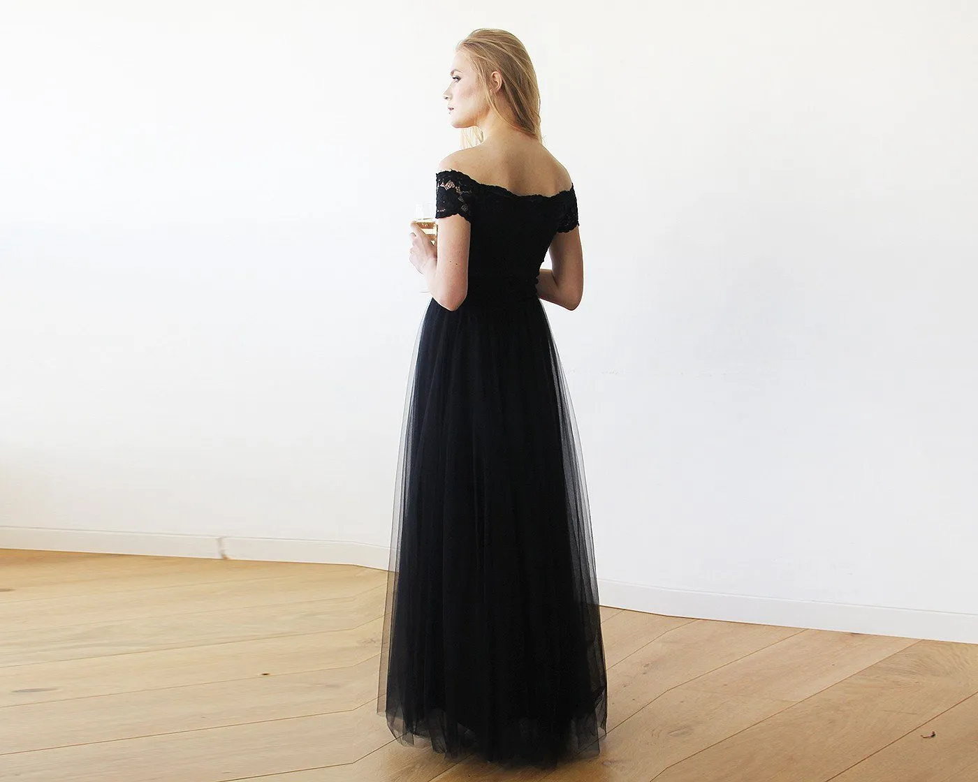 Black Off Shoulder Dress  #1139