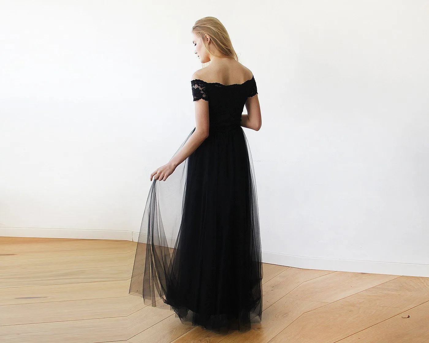 Black Off Shoulder Dress  #1139