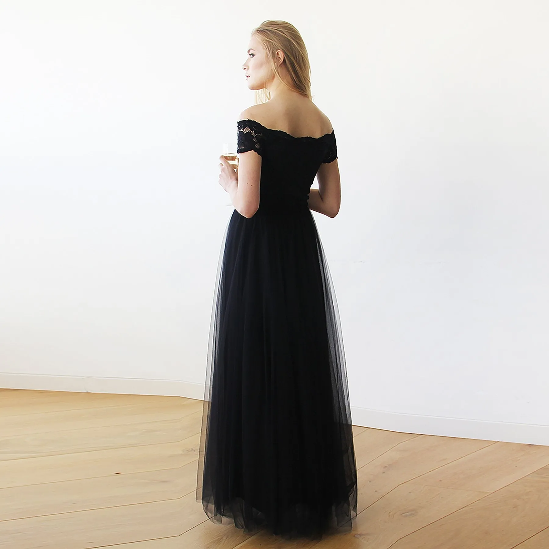 Black Off Shoulder Dress  #1139