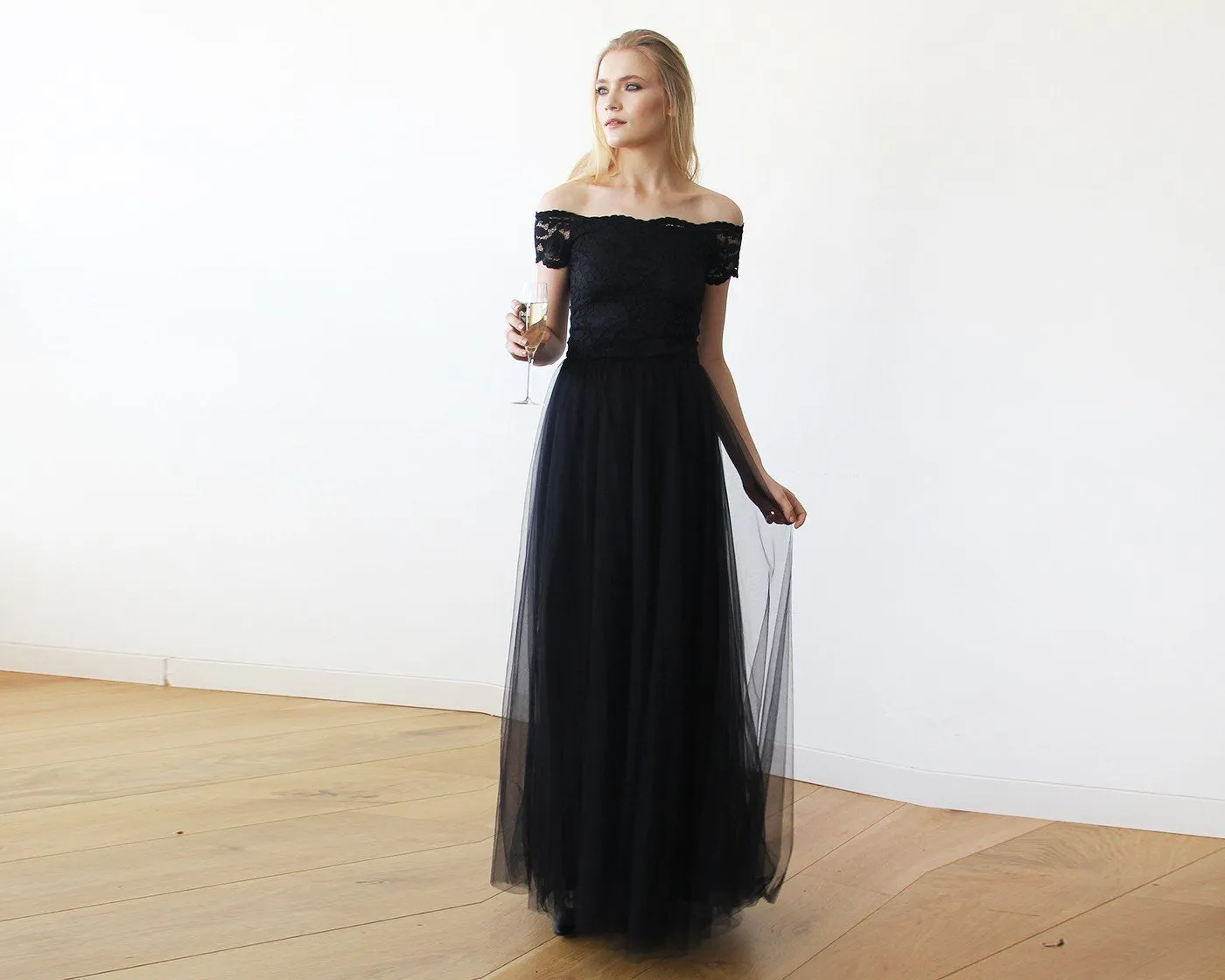Black Off Shoulder Dress  #1139