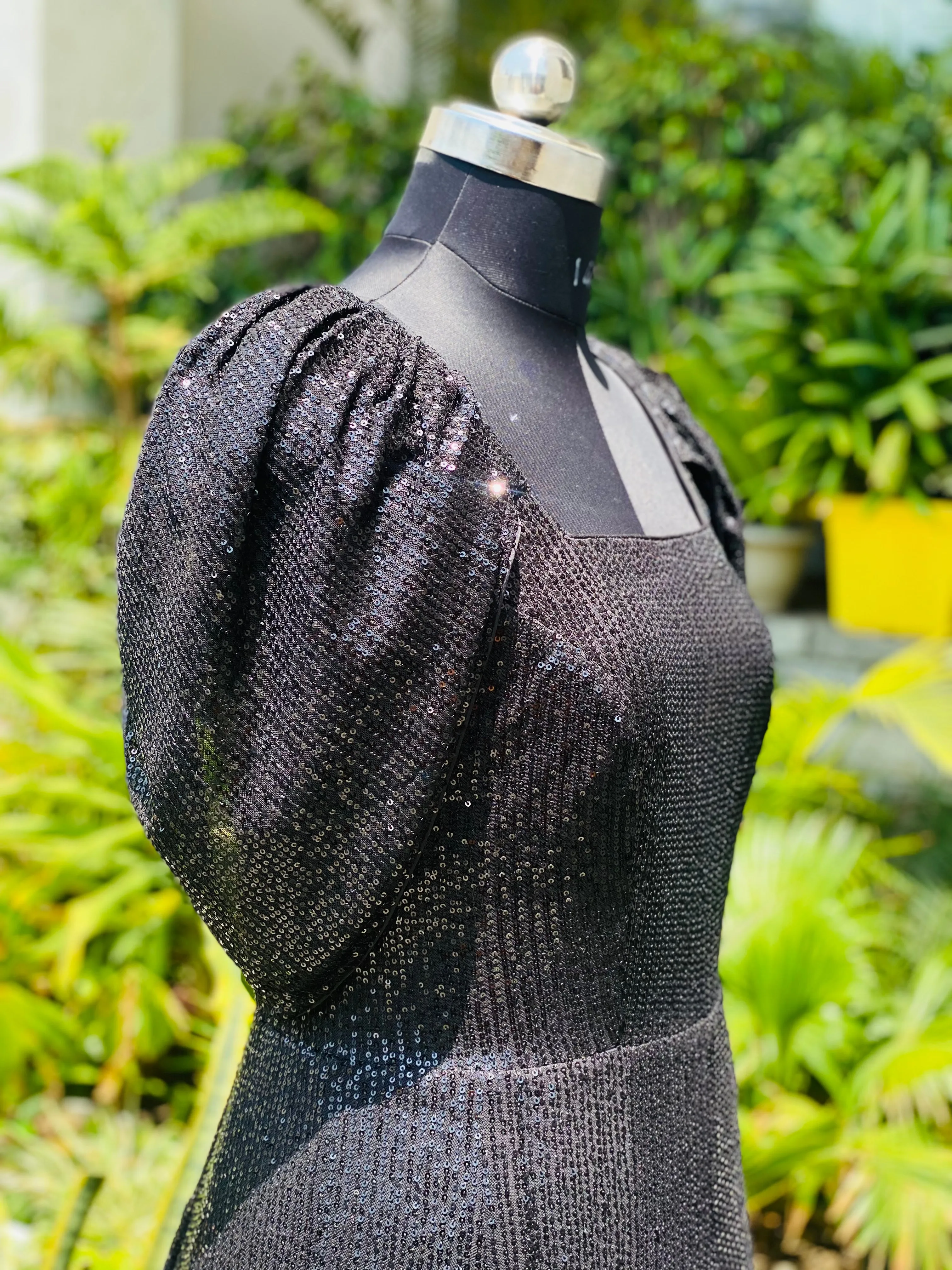 Black Sequin Gown