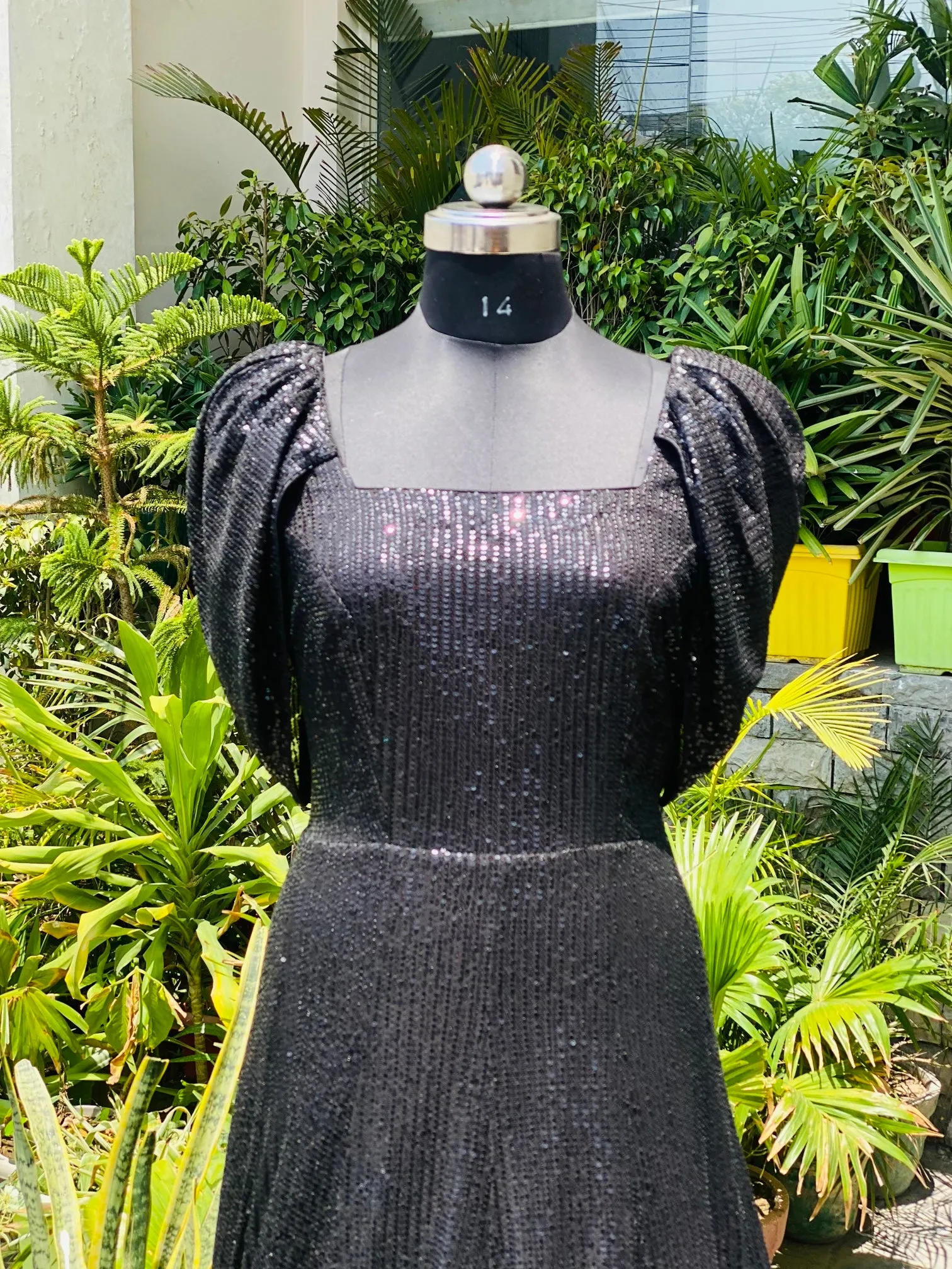 Black Sequin Gown