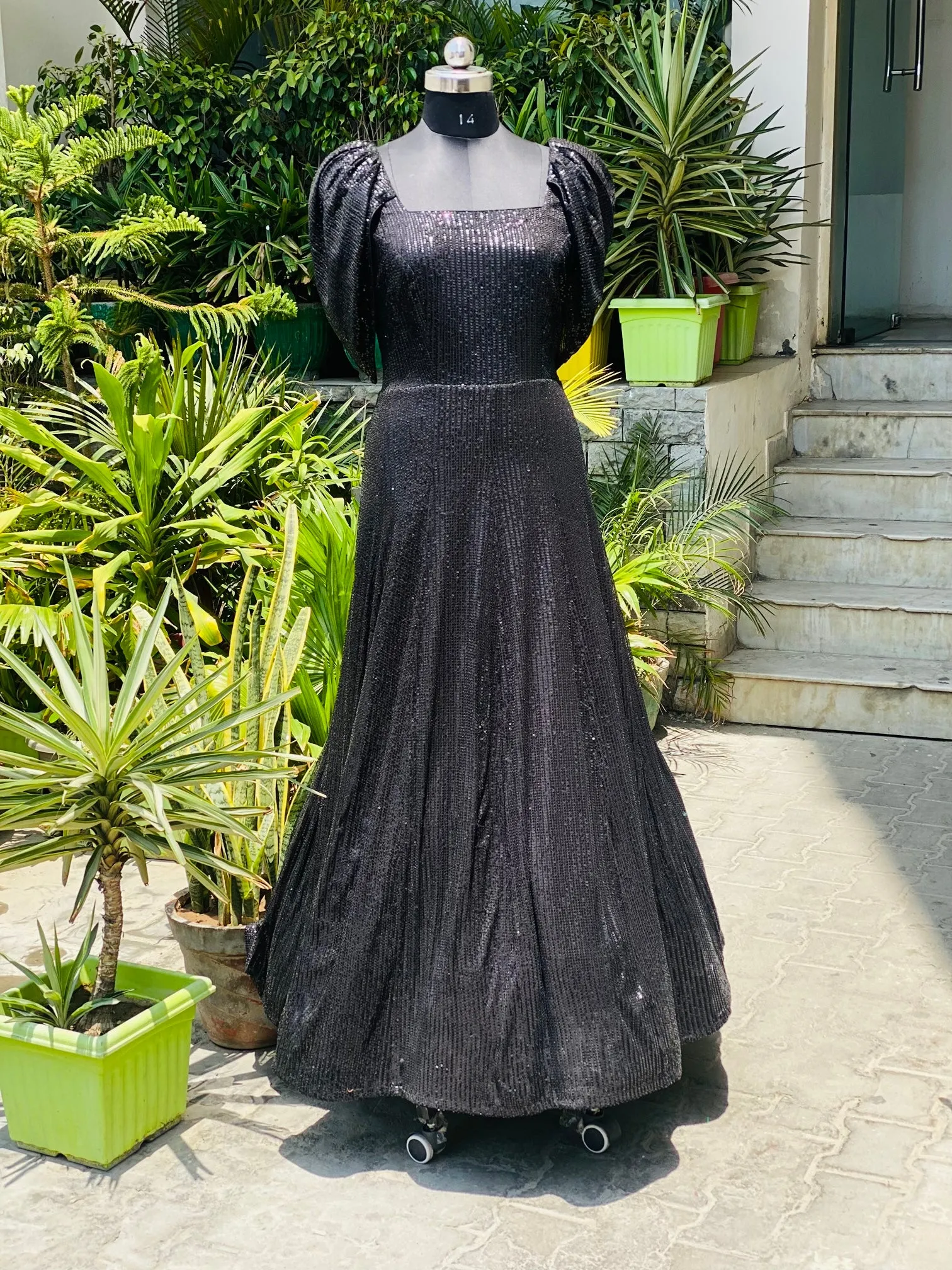 Black Sequin Gown