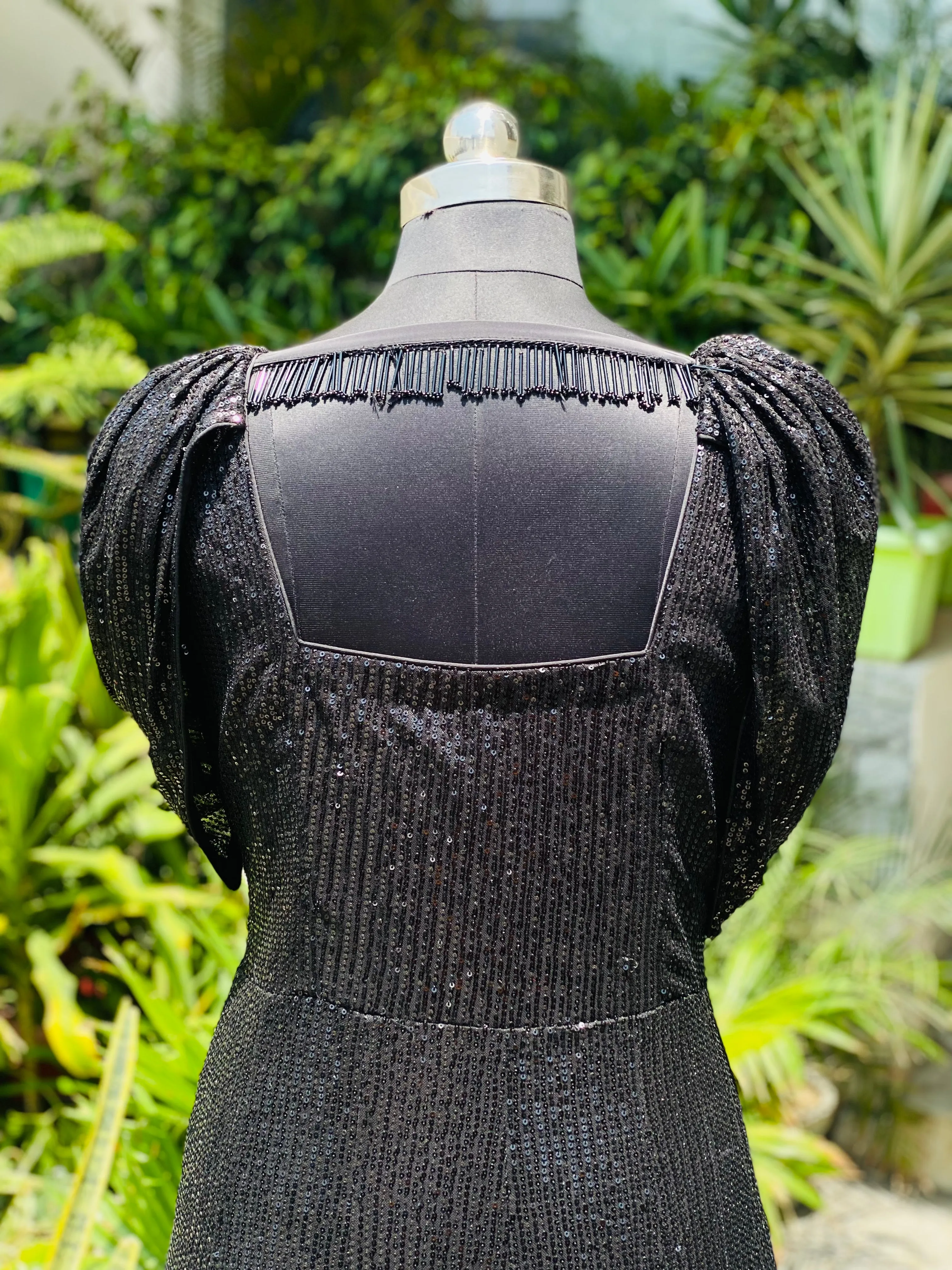 Black Sequin Gown