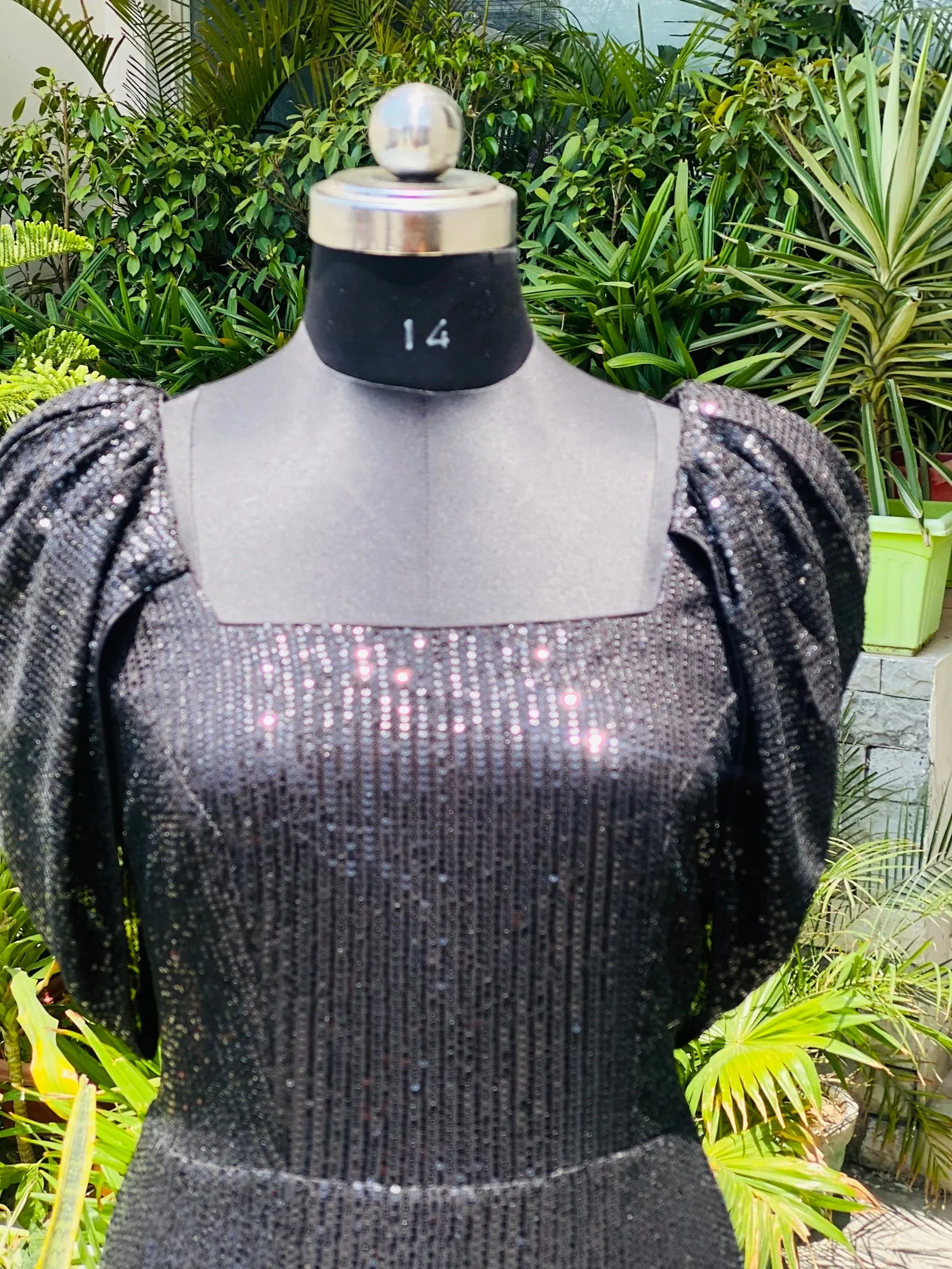 Black Sequin Gown