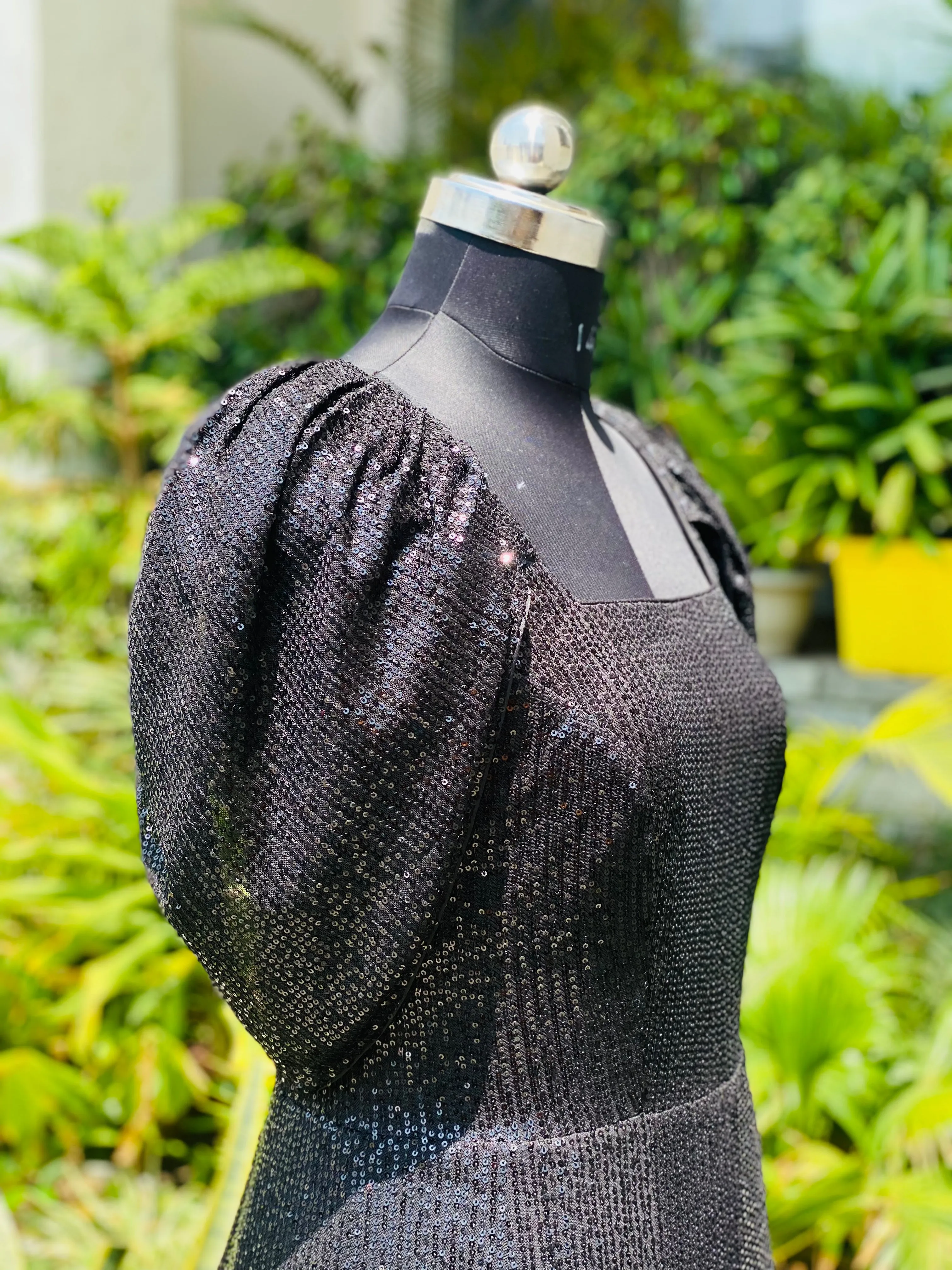 Black Sequin Gown