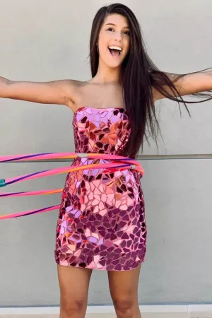 Bodycon Strapless Short homecoming Dresses with Beading