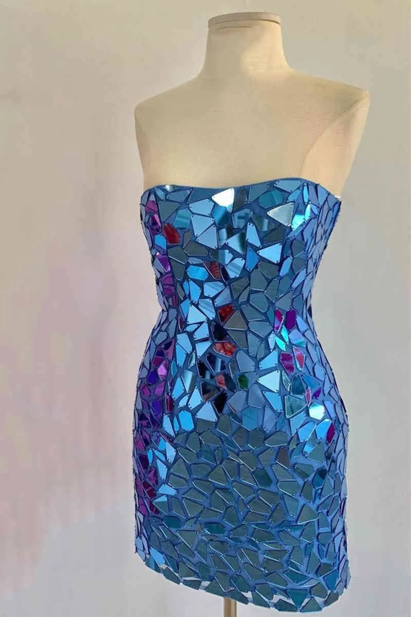 Bodycon Strapless Short homecoming Dresses with Beading