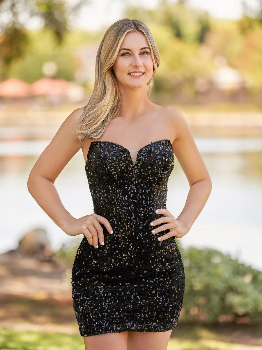 Bodycon Sweetheart Sequin Short Homecoming Dresses