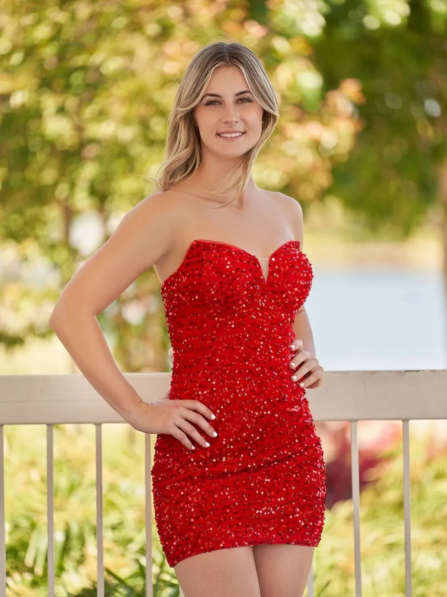 Bodycon Sweetheart Sequin Short Homecoming Dresses