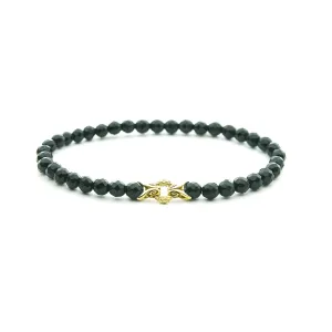 Bond Bracelet - 18K Gold Vermeil   Black Agate