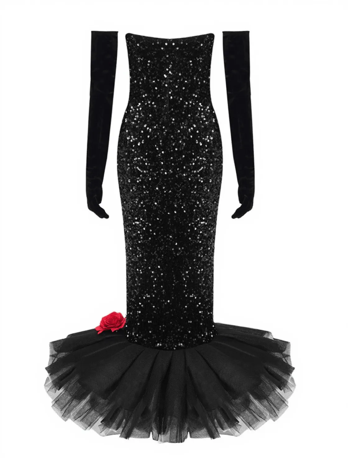 Branson Strapless Mermaid Sequin Dress