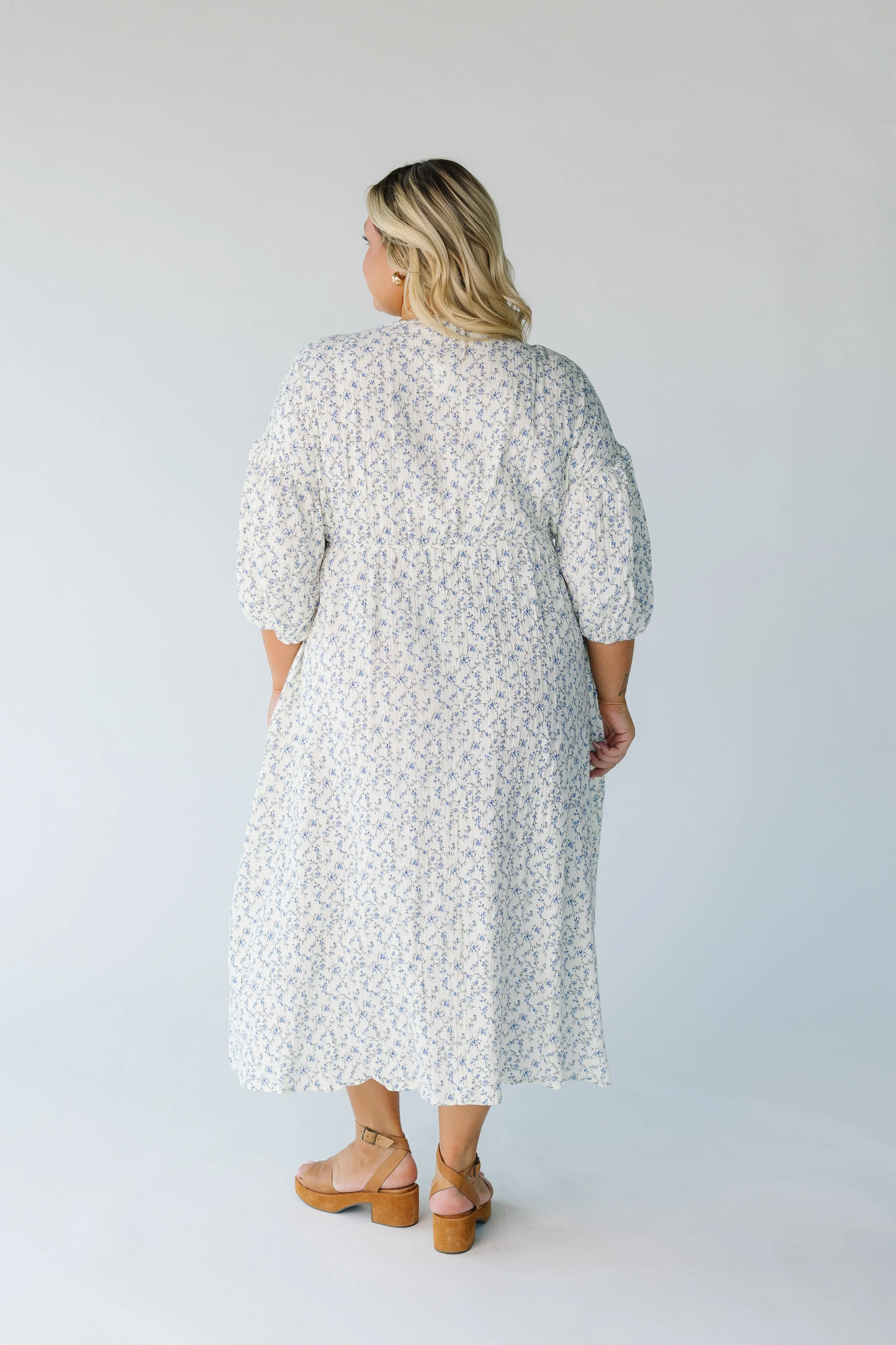 Brass & Roe Ditsy Gauze Tie Front Dress