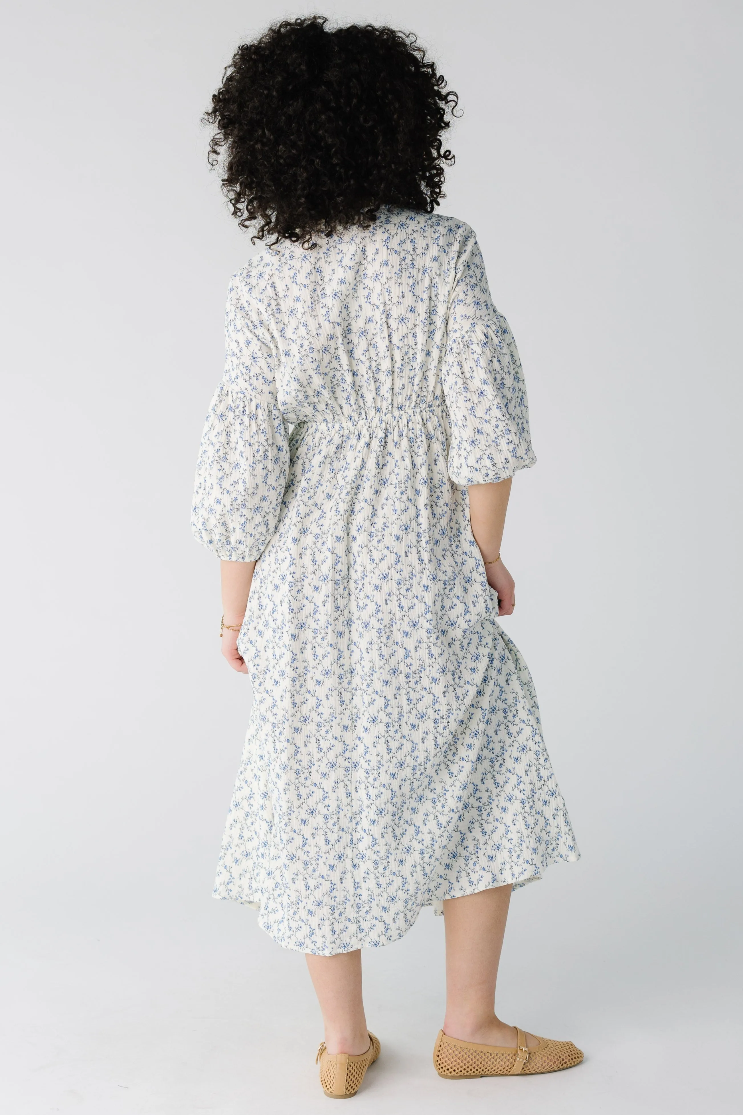 Brass & Roe Ditsy Gauze Tie Front Dress