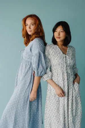 Brass & Roe Ditsy Gauze Tie Front Dress