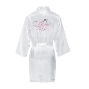 Bridal Satin Robe with Wedding Ring