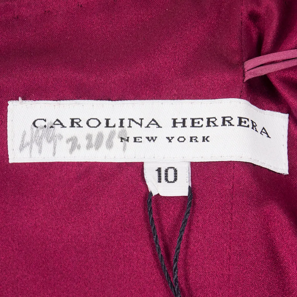 Carolina Herrera '80s Merlot Beaded and Sequined Dragon Bubble Cocktail Dress
