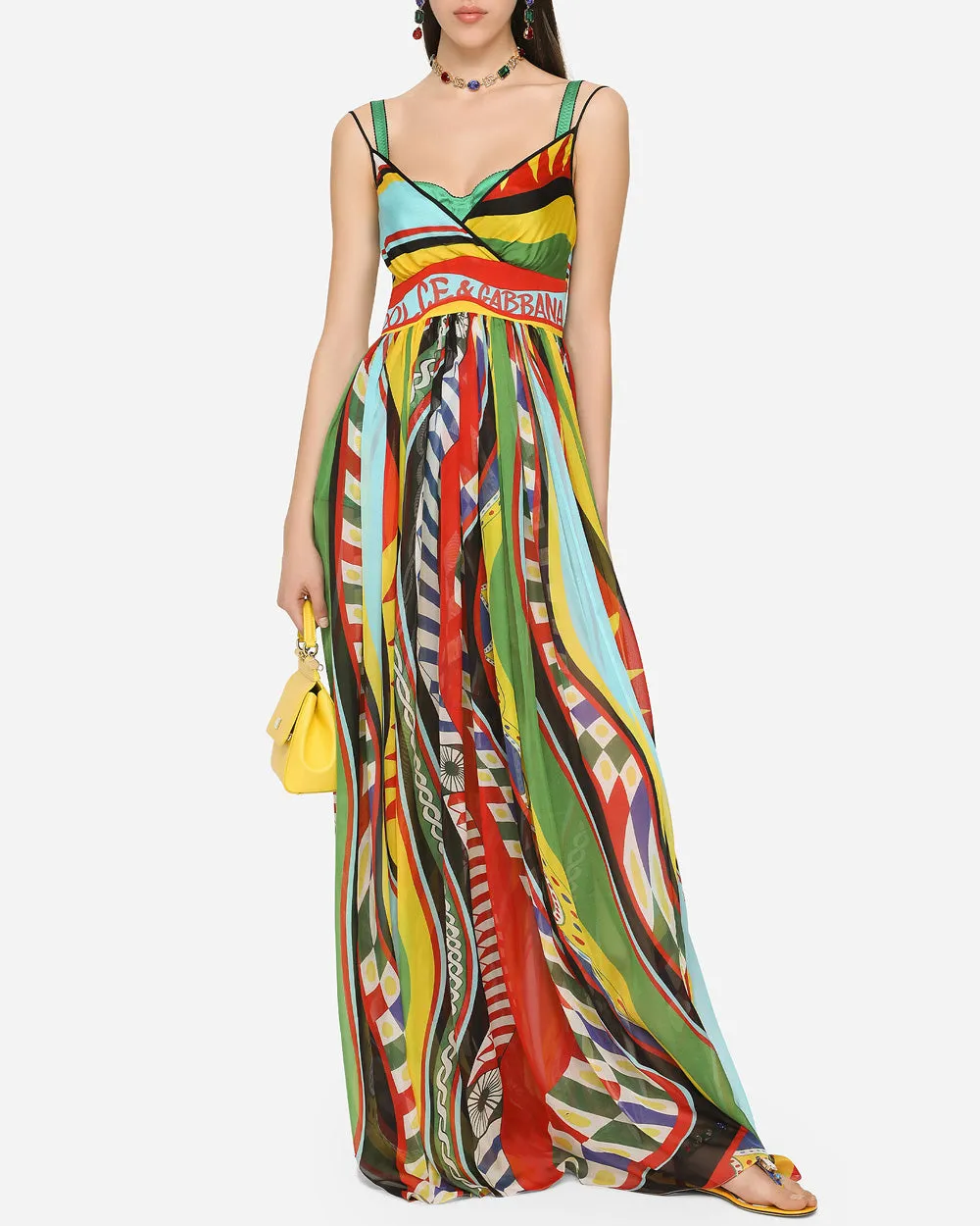 Carretto Card Psychedelic Maxi Dress