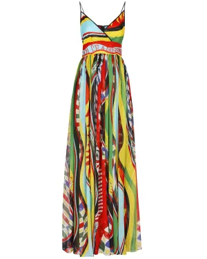 Carretto Card Psychedelic Maxi Dress