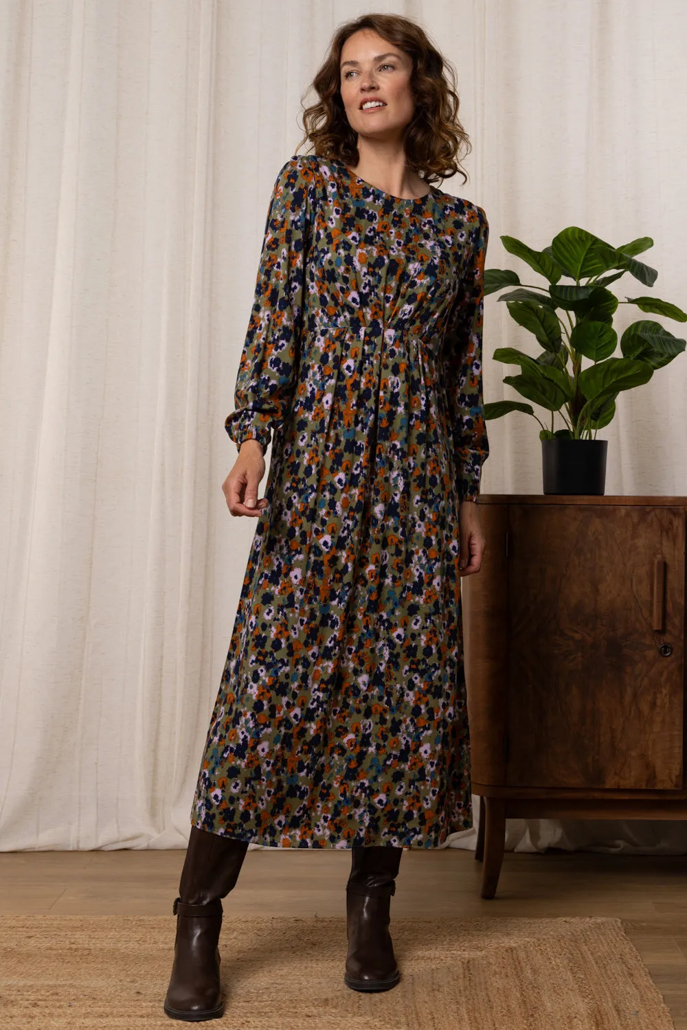 Celia Floral Print Midi Dress
