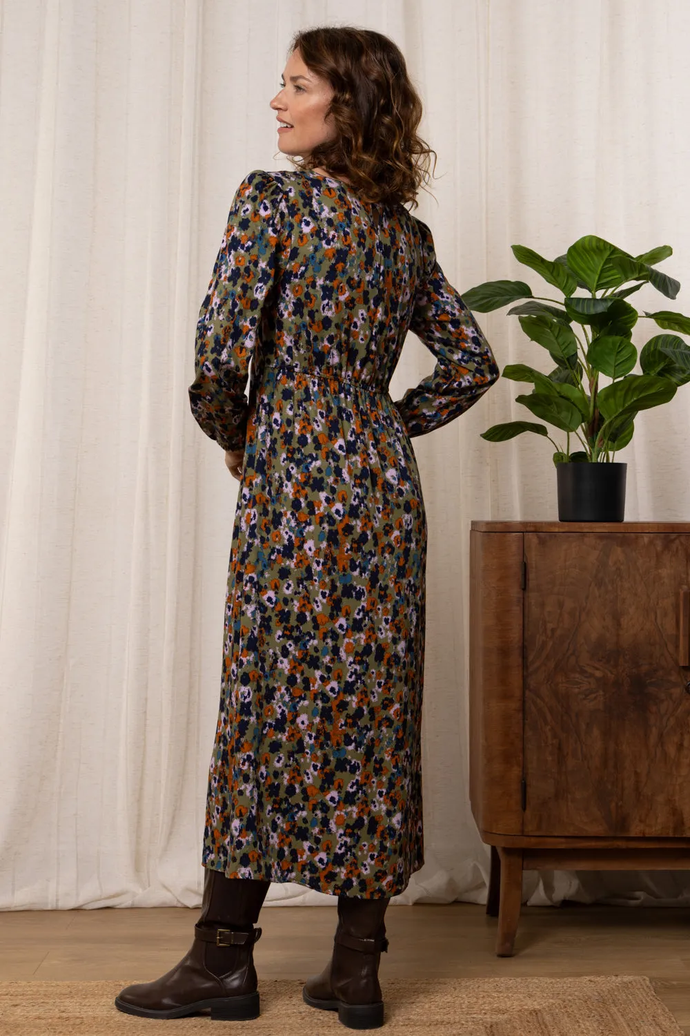 Celia Floral Print Midi Dress