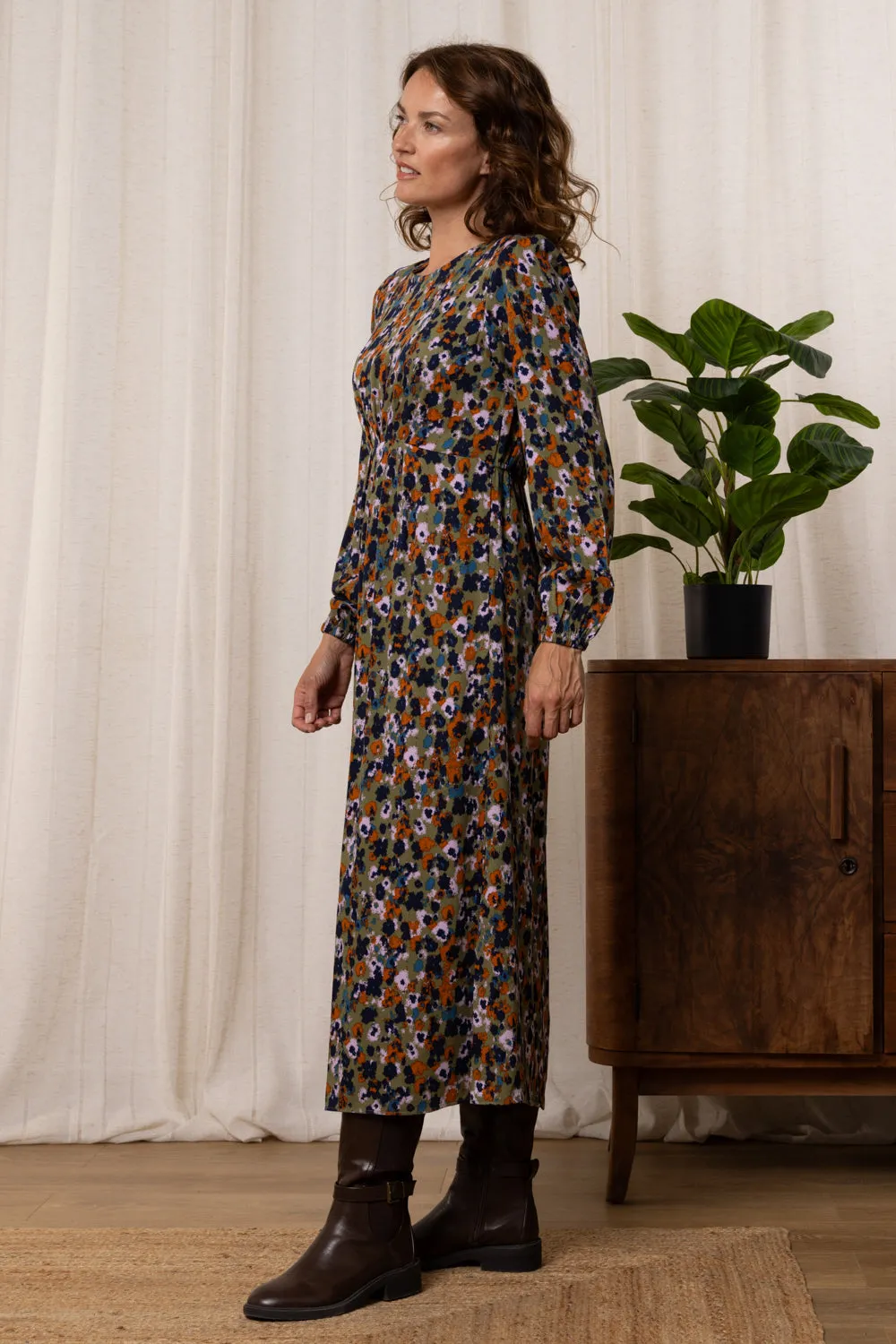 Celia Floral Print Midi Dress