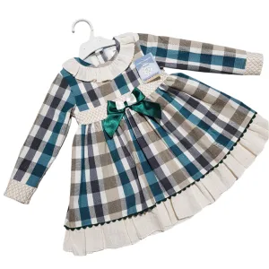 Ceyber Older Girls Green and Tan Dress