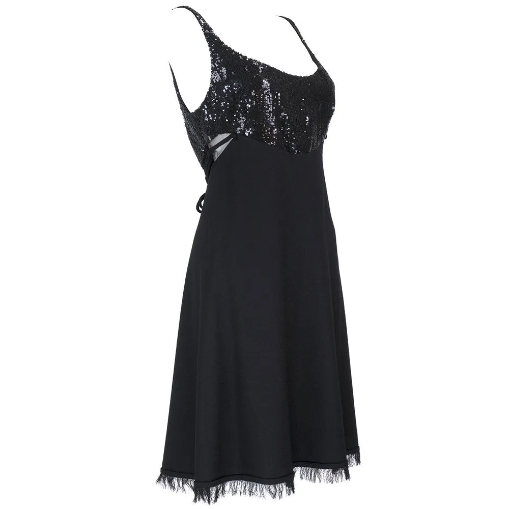 CHADO RALPH RUCCI Black Cashmere & Sequin Dress