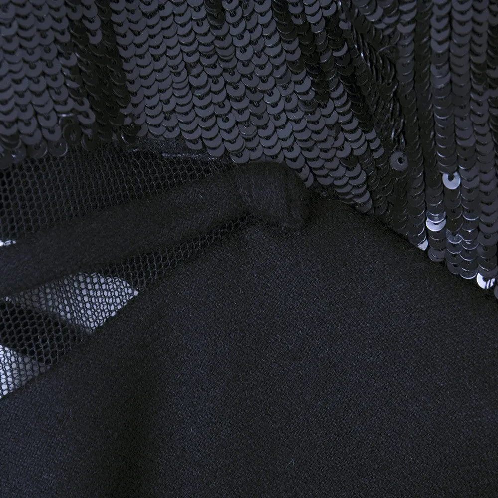 CHADO RALPH RUCCI Black Cashmere & Sequin Dress