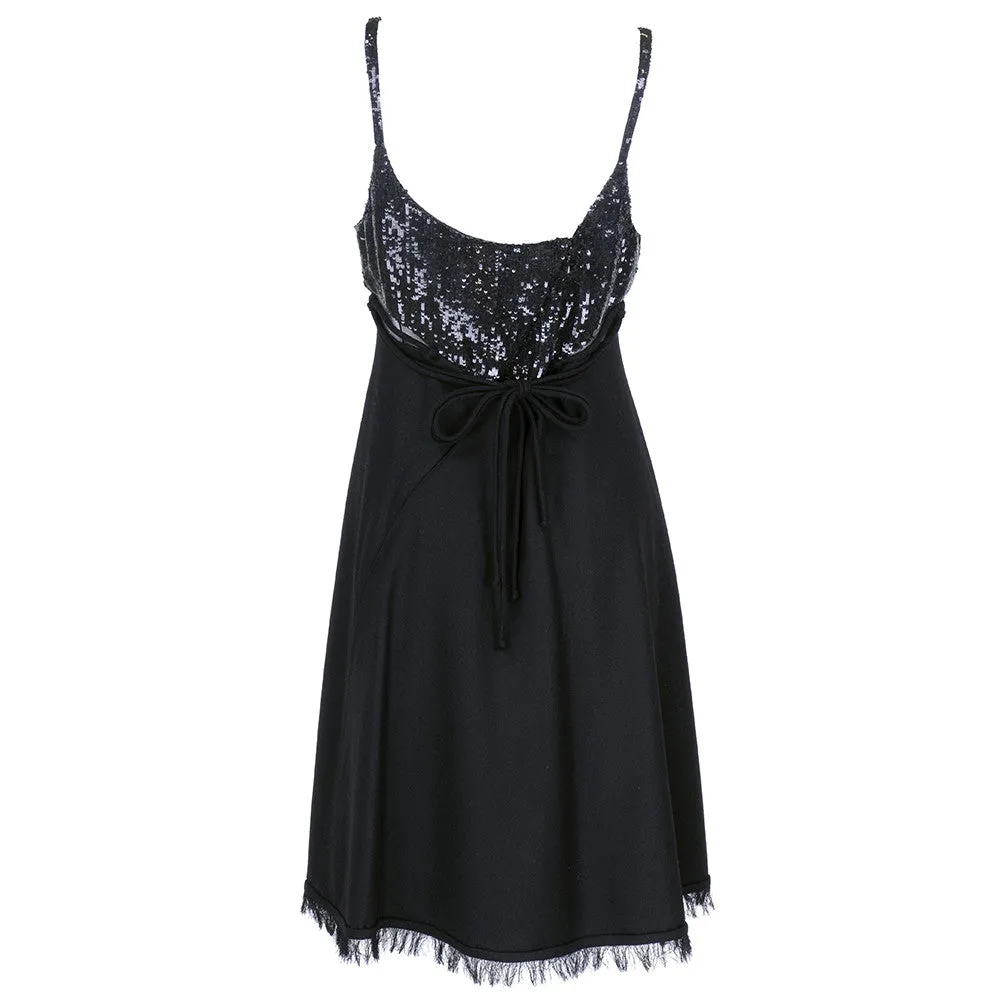 CHADO RALPH RUCCI Black Cashmere & Sequin Dress