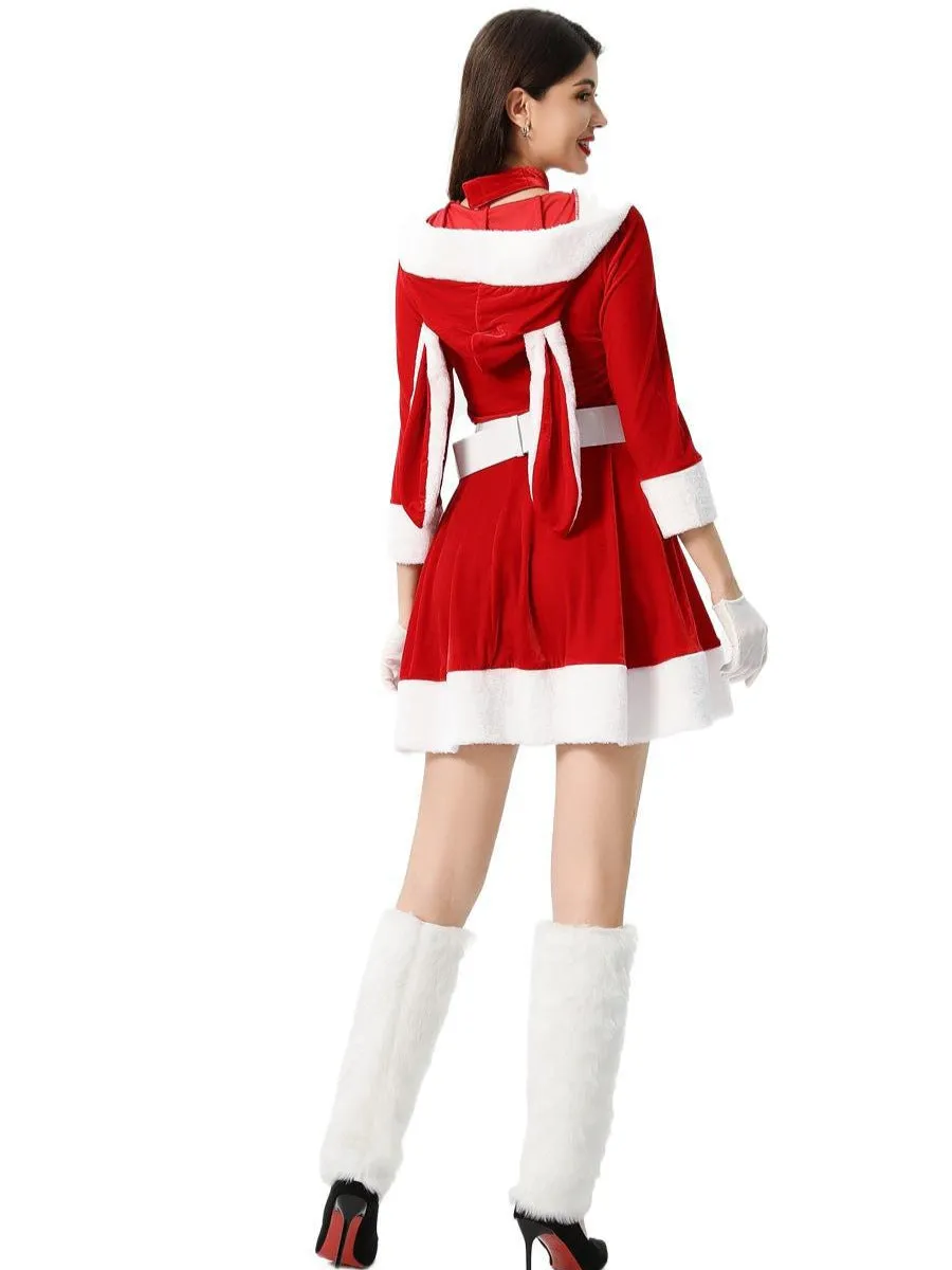 Christmas Red Bunny Party Dress