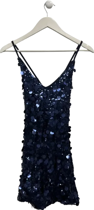 Cider Blue Sequin Mini Dress UK XXS
