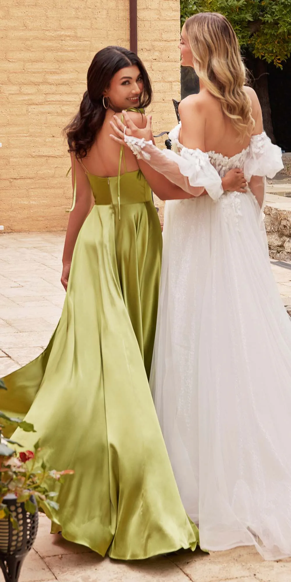 Cinderella Divine BD104 Satin A-Line Dress Cowl Neckline Tie Straps