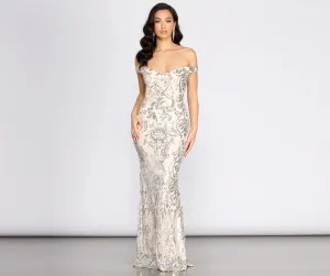 Clara Sequin Stylish Off Shoulder Dress