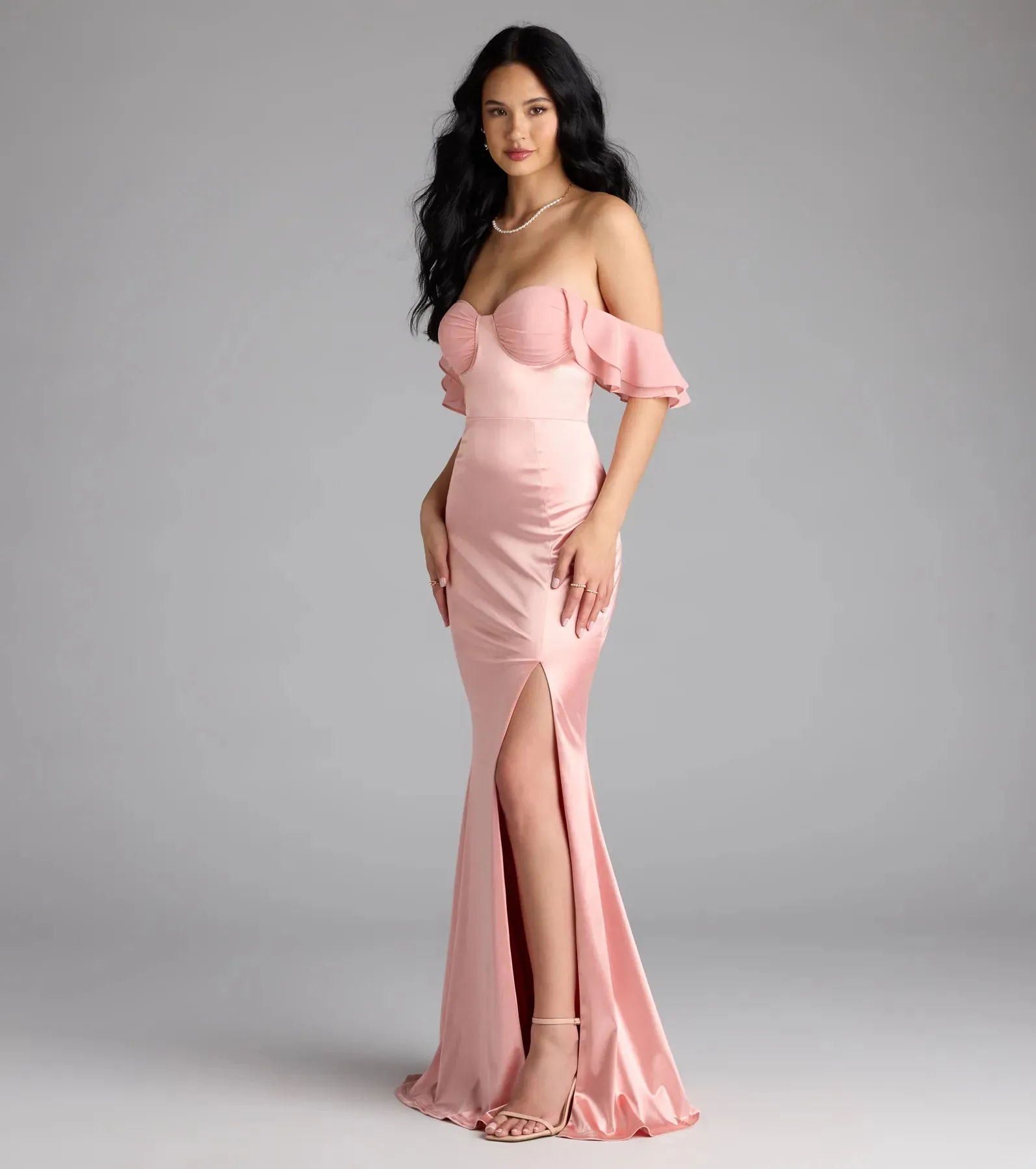 Cordella Sweetheart Mermaid Sit Satin Formal Dress