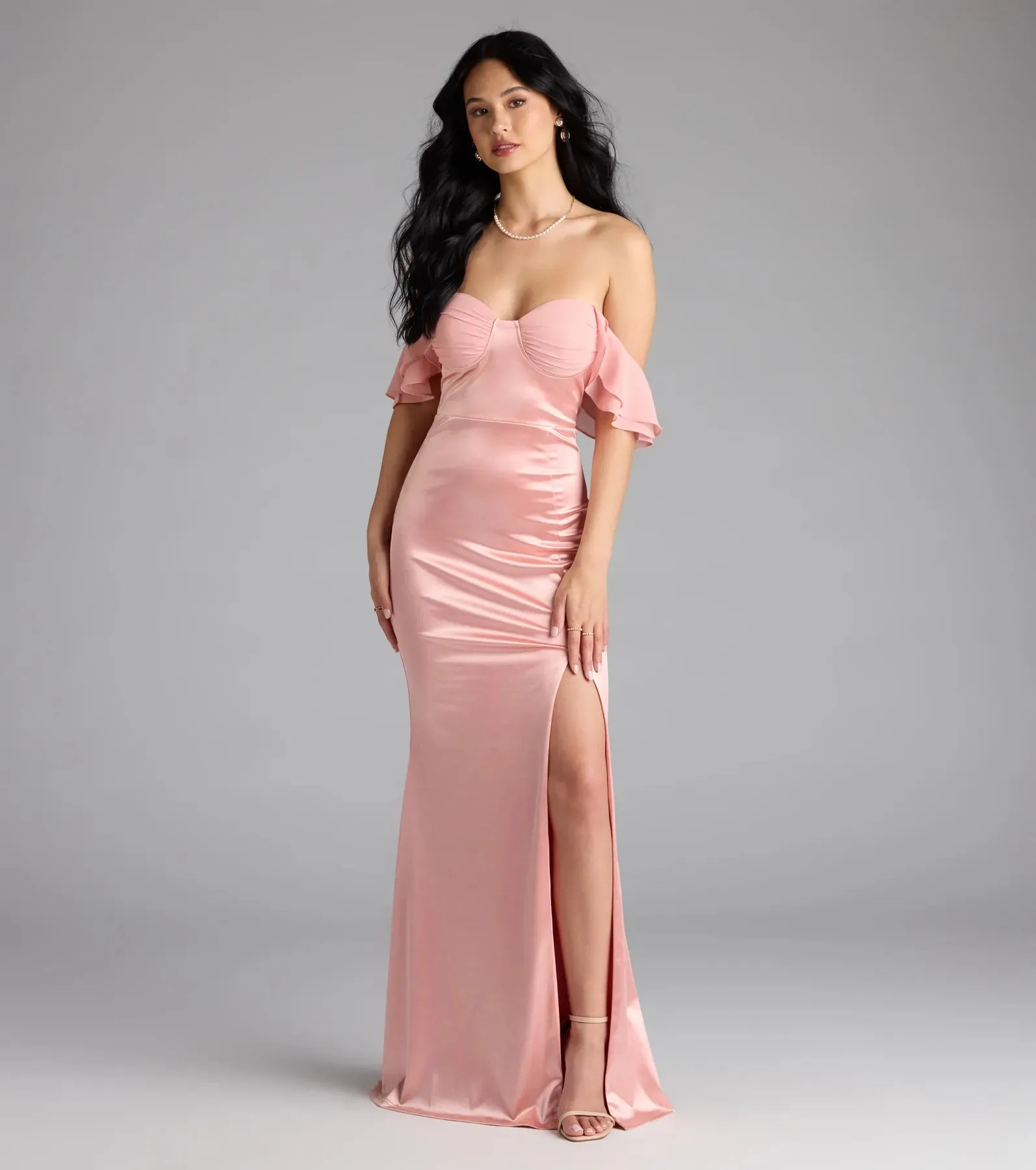 Cordella Sweetheart Mermaid Sit Satin Formal Dress