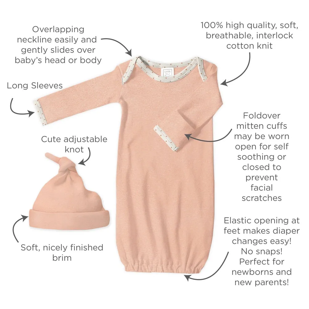 Cotton Sleep Gown - Heathered Peach