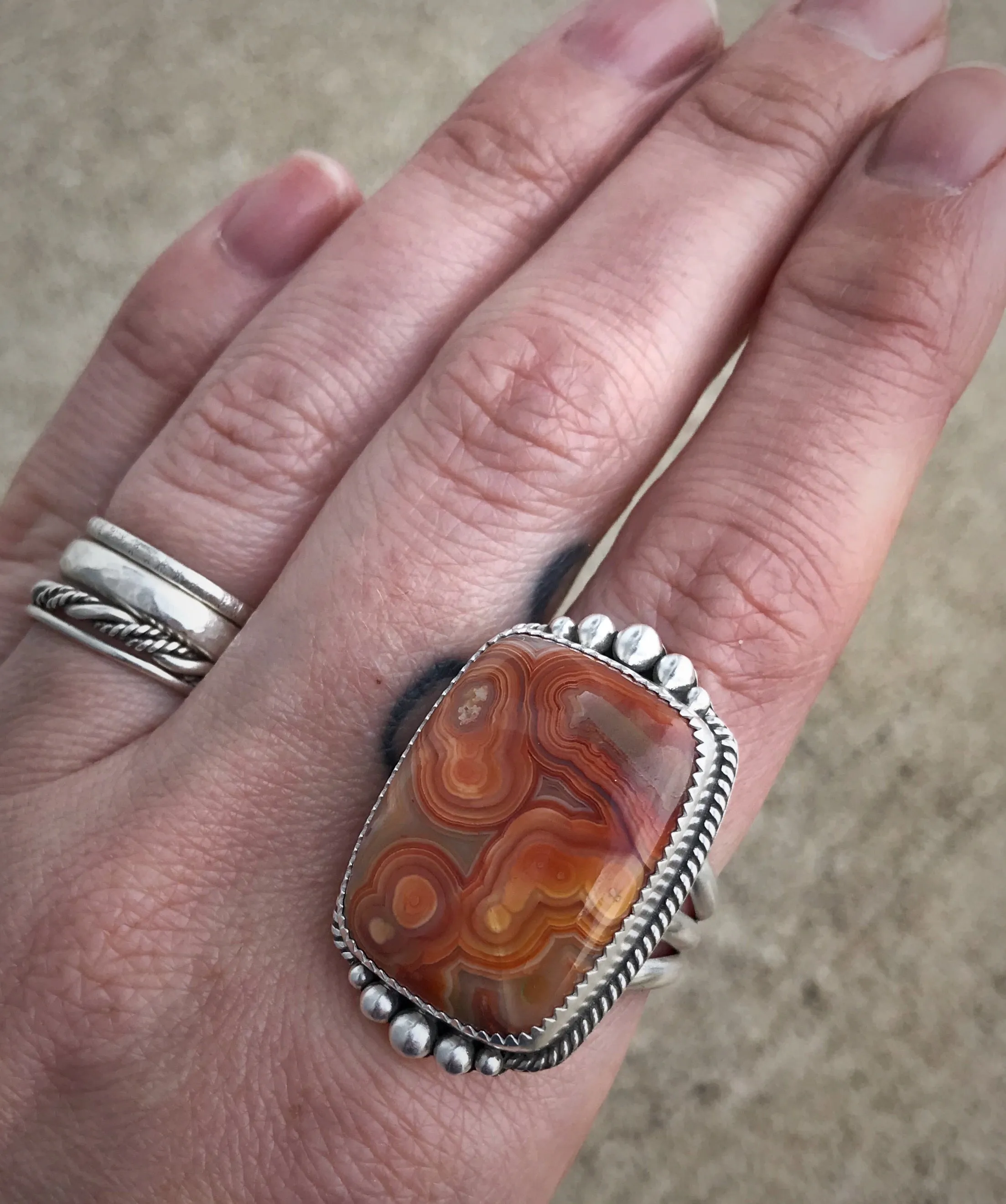 Crazy Lace Agate Ring