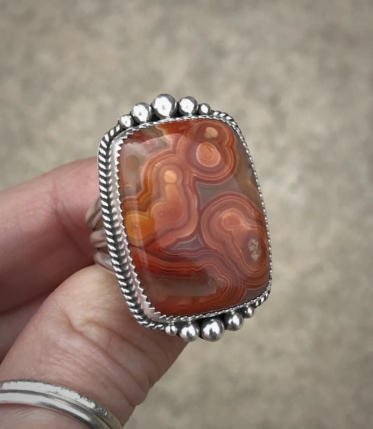 Crazy Lace Agate Ring