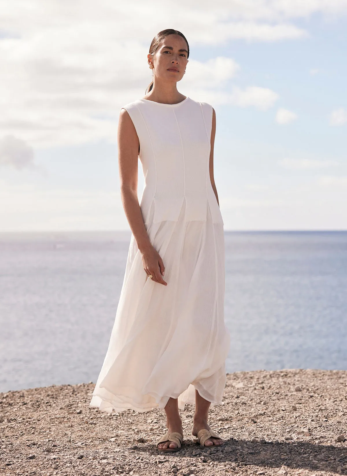 Cream Cotton Maxi Dress