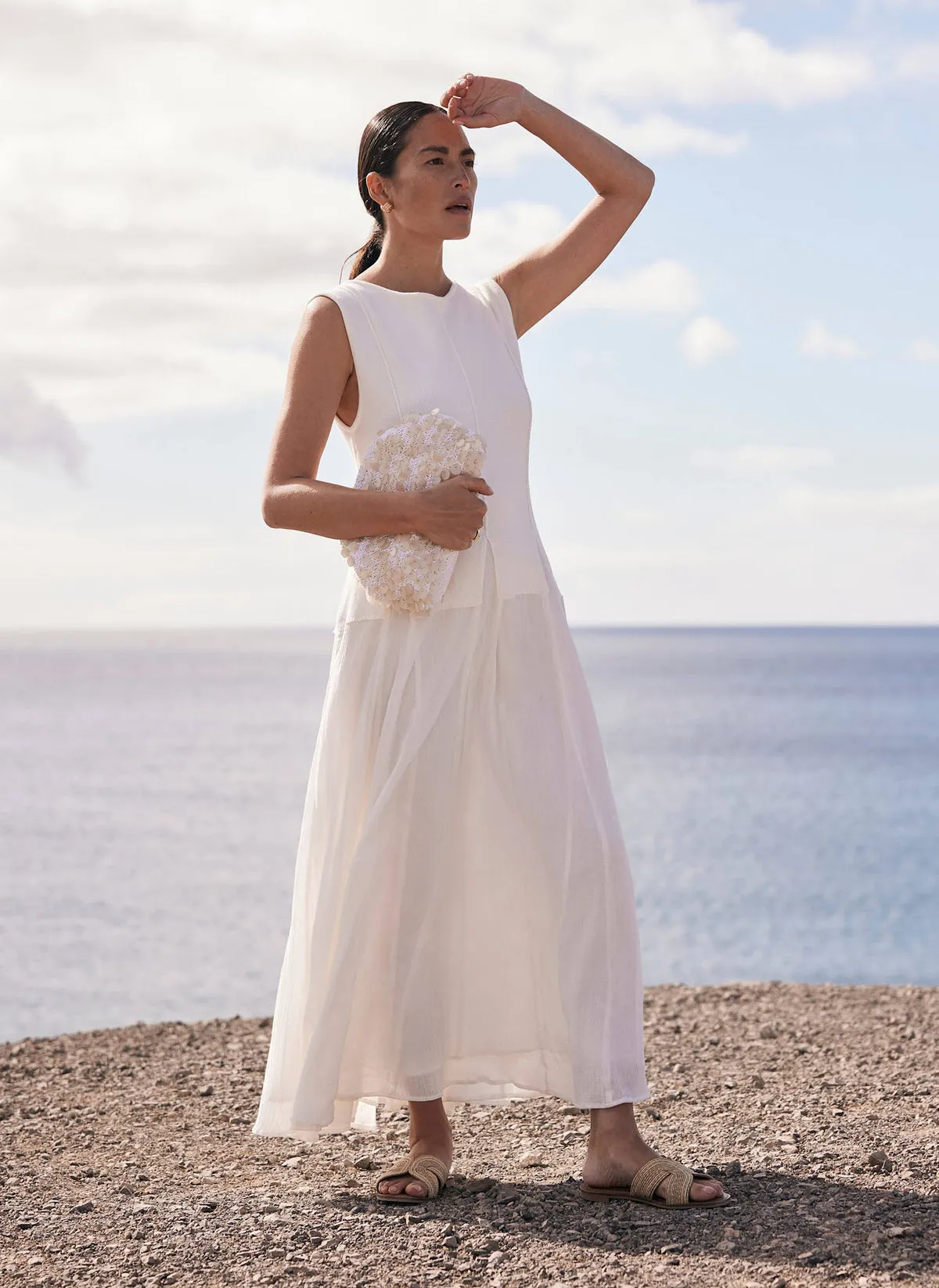 Cream Cotton Maxi Dress