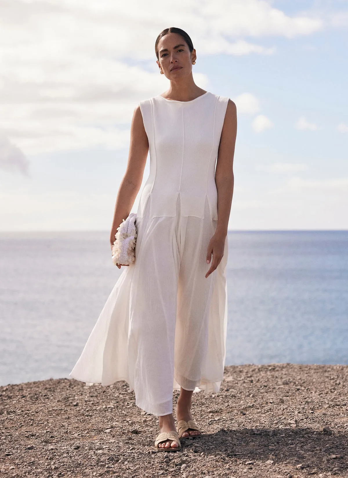 Cream Cotton Maxi Dress