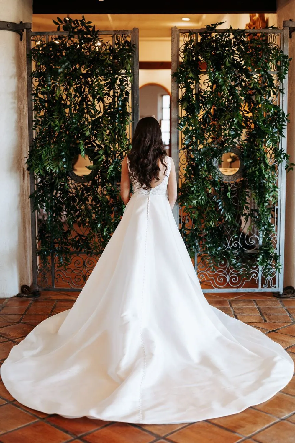 Custom Classic Deep-V Neck Lace Dress