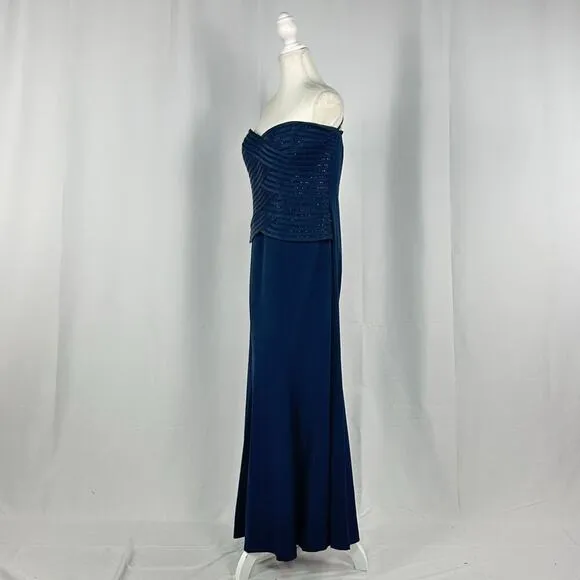 Daymor Couture 2 Piece Suit Dress Navy Blue Formal Work Dinner Gown Size 12