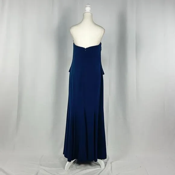 Daymor Couture 2 Piece Suit Dress Navy Blue Formal Work Dinner Gown Size 12